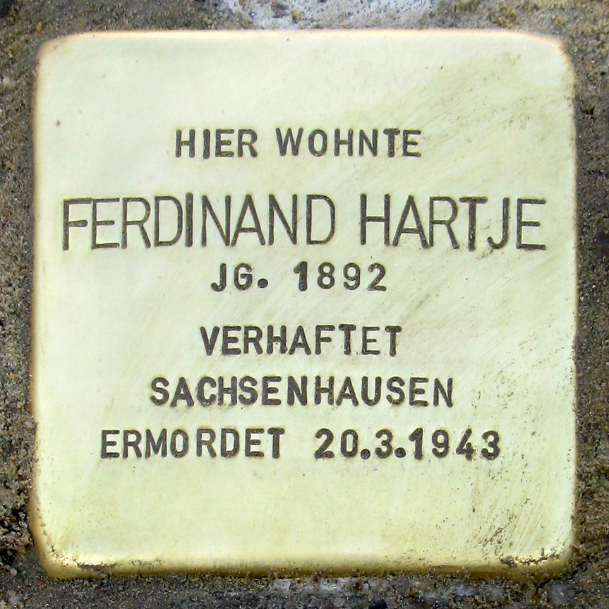 Gedenkbuch Ferdinand Hartje