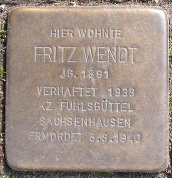 Gedenkbuch Fritz Wendt