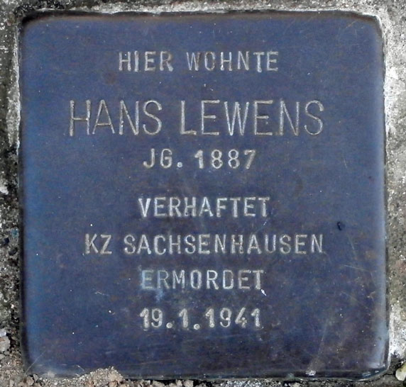 Gedenkbuch Hans Lewens